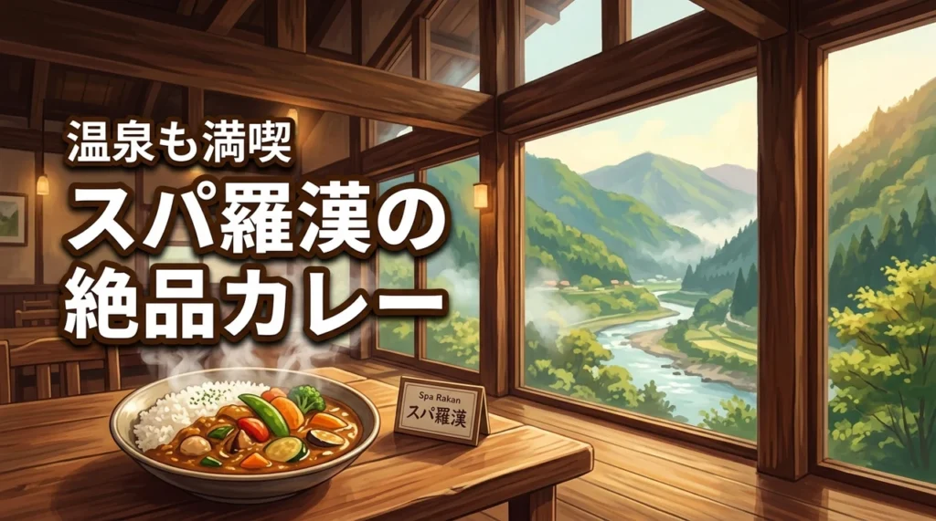 道の駅スパ羅漢のレストランって何が食べられる？絶品カレーと温泉の魅力（記事のアイキャッチ画像）