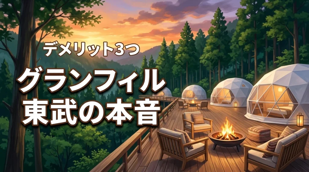 グランフィルリゾーツ東武のレビューデメリット3つと本音の宿泊レポート（記事のアイキャッチ画像）